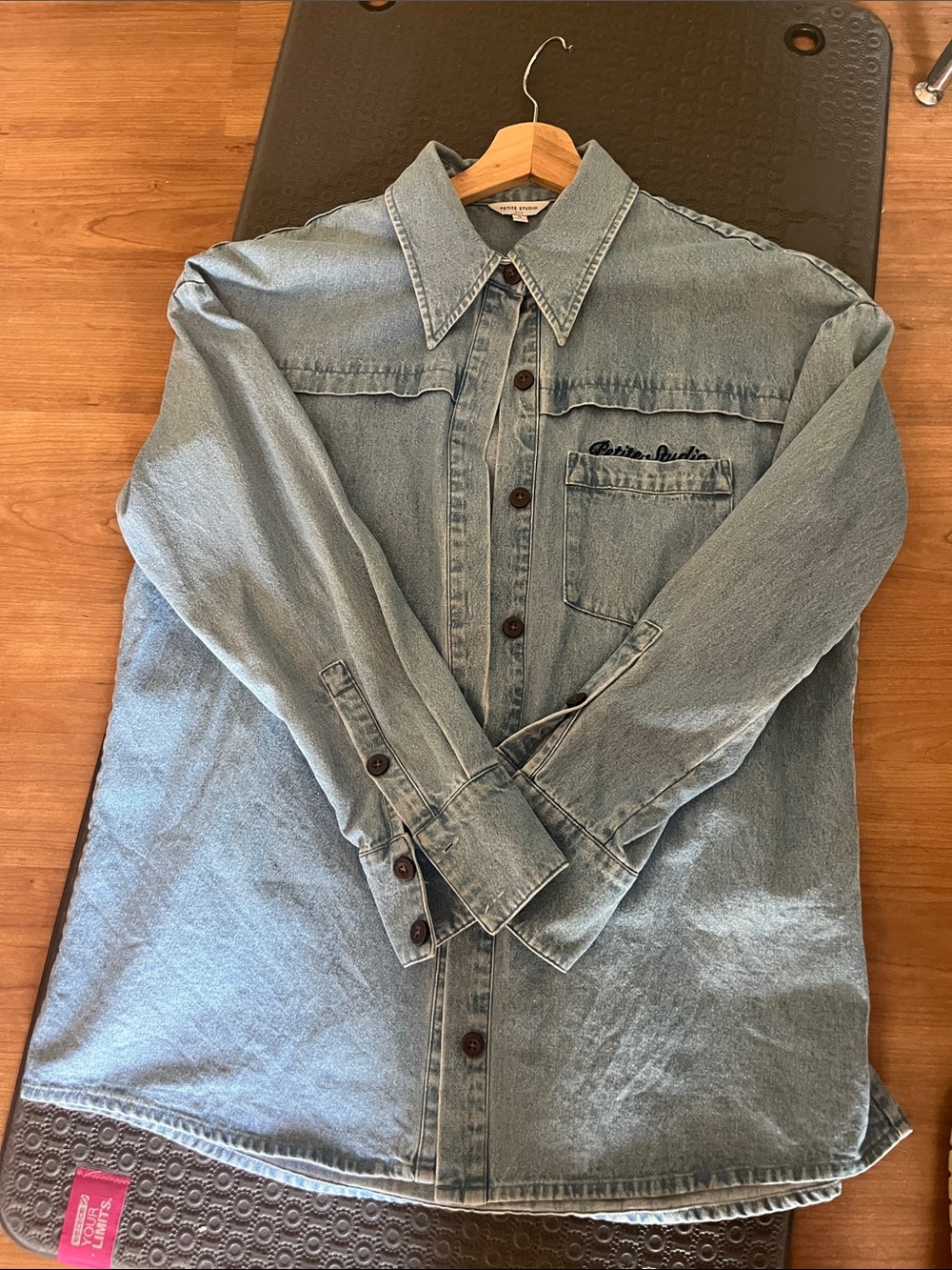 Petite Studio Light Wash Blue Denim Shirt Jacket